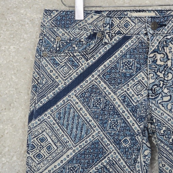Denim Supply Ralph Lauren Jeans Womens 28 Blue Skinny Ankle Zip Aztec Boho Y2K - Picture 2 of 13
